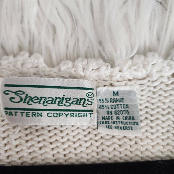 Vintage Shenanigans Women's M Hand Knit Sweater Floral Tunic Grandmacore Cottage - Picture 5 of 14